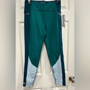 Smartwool Women's Large Active Fleece Colorblock Tight Twilight Blue Teal NWT